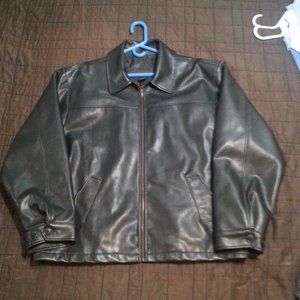 Vintage Vegan Leather  Faux Heavy  Bomber Aviator Jacket  Motorcycle Biker